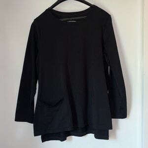 Eileen Fisher cotton, long sleeve black shirt. NWOT